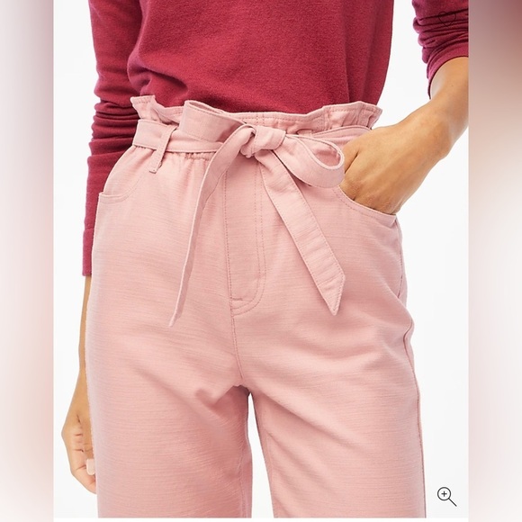 NWT J.Crew Cropped Twill Paper-Bag Pant in Iced Quartz , size 4P - Picture 1 of 8